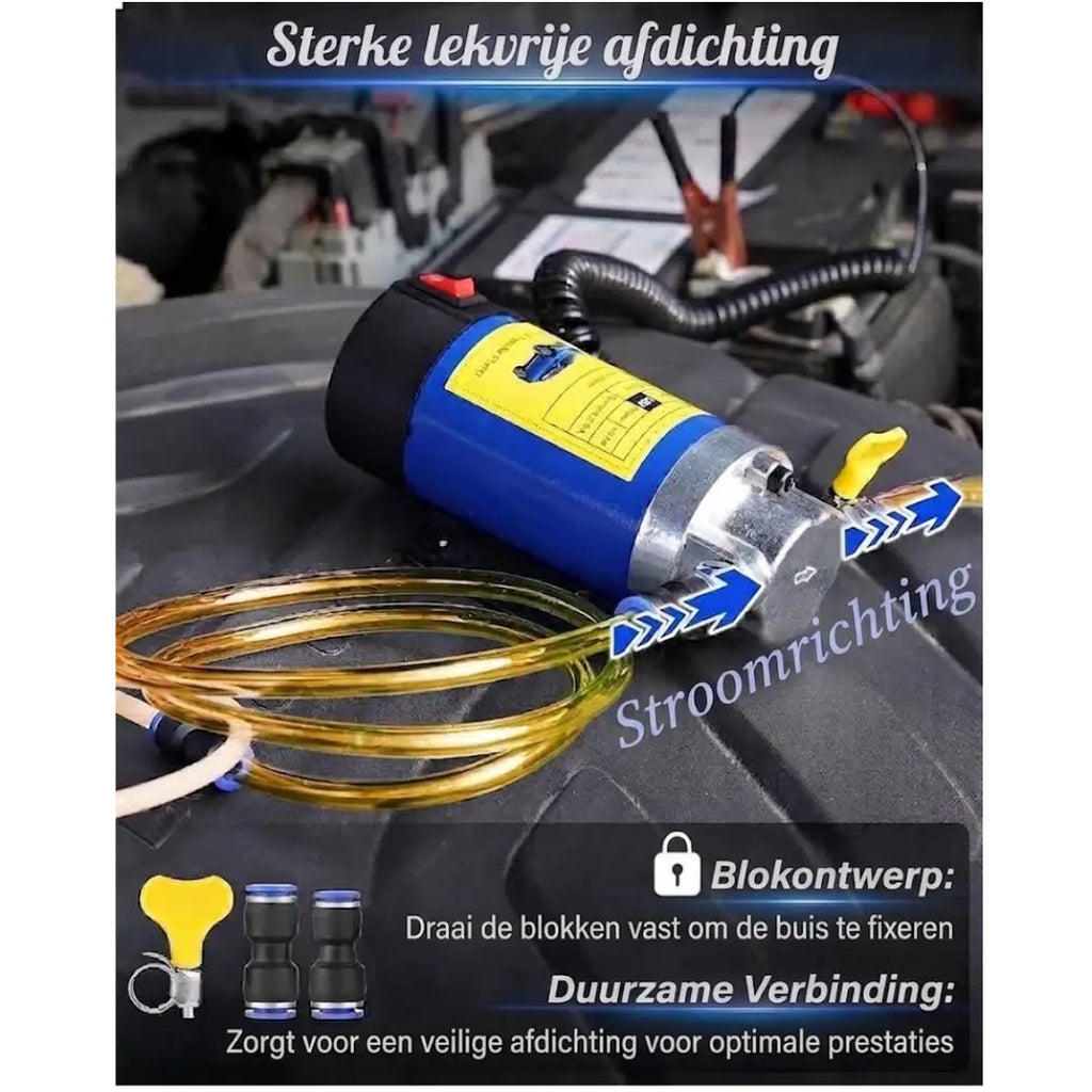 Selyven 12V Elektrische Olie-extractorpomp – Snel & Schoon Zonder Knoeien Olie Verversen (100W)