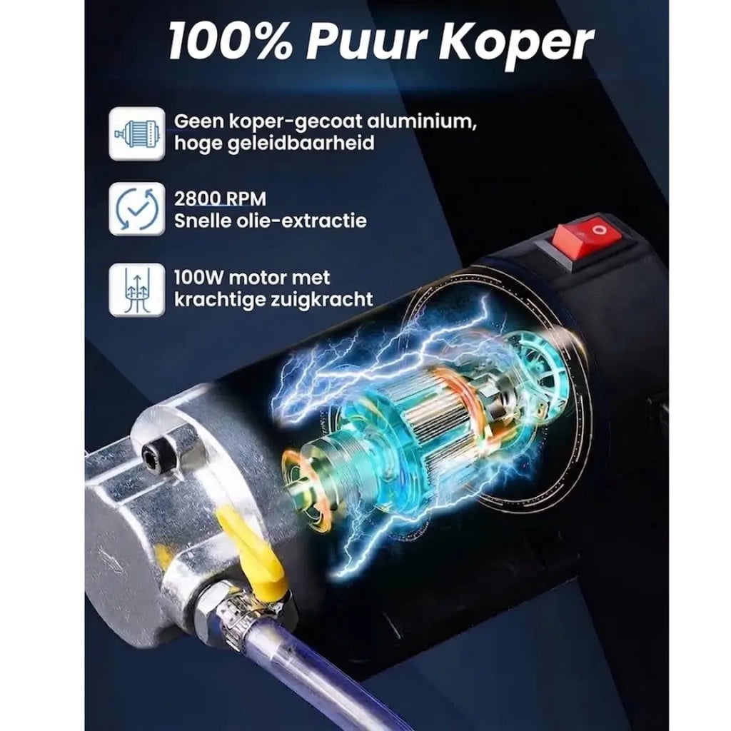 Selyven 12V Elektrische Olie-extractorpomp – Snel & Schoon Zonder Knoeien Olie Verversen (100W)