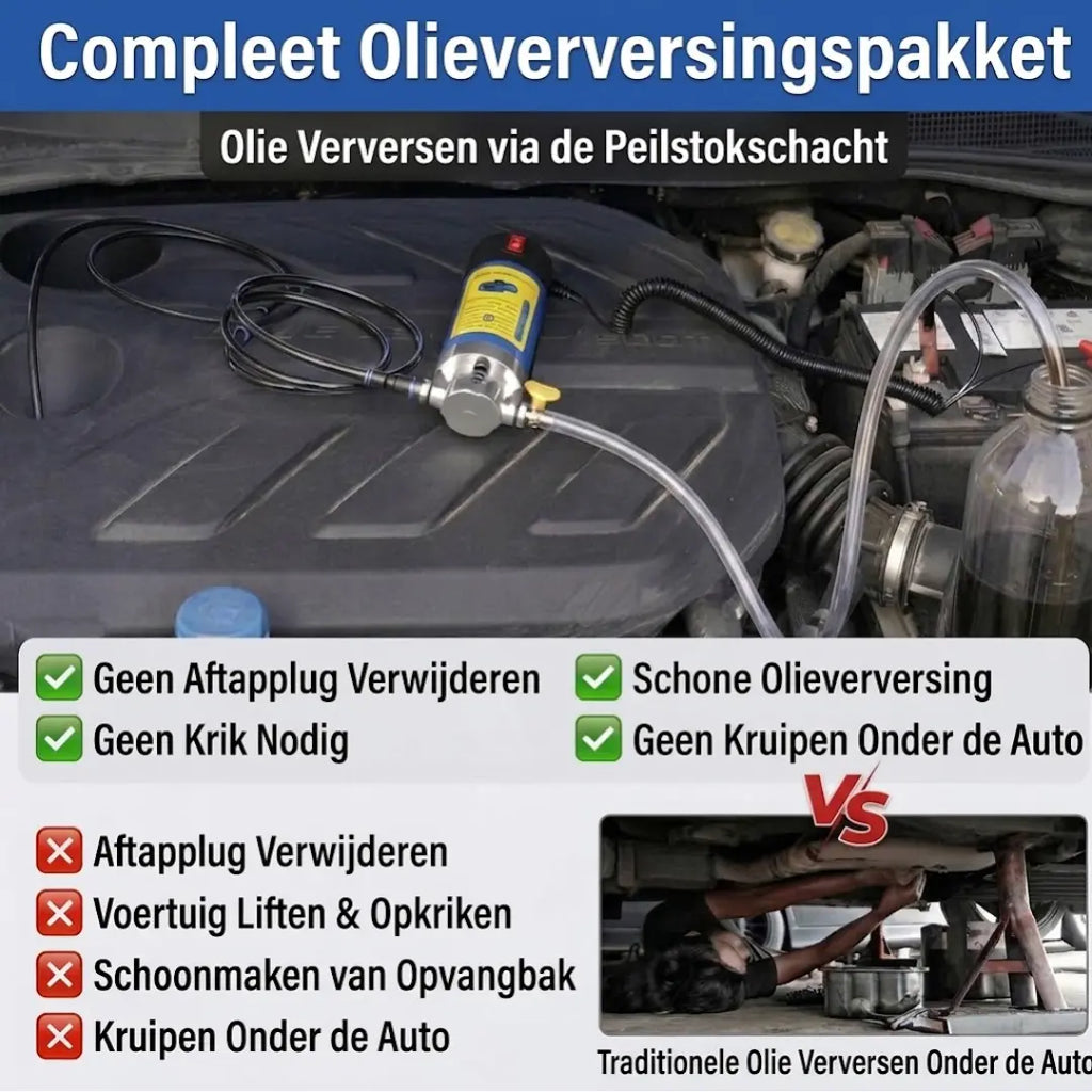 Selyven 12V Elektrische Olie-extractorpomp – Snel & Schoon Zonder Knoeien Olie Verversen (100W)