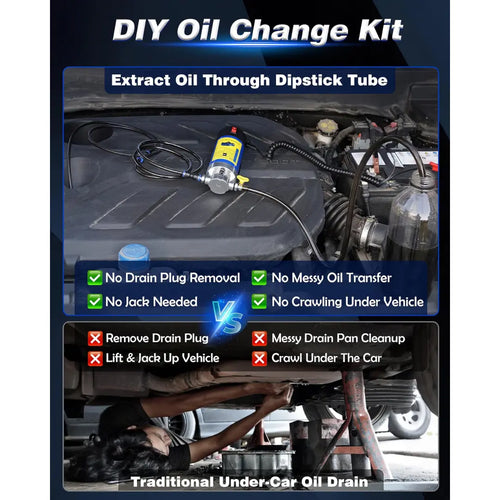 Selyven 12V Electric Oil Extractor Pump – Fast, Mess-Free DIY Oil Change (100W)