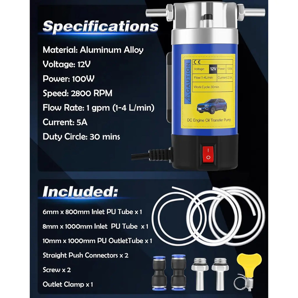 Selyven 12V Electric Oil Extractor Pump – Fast, Mess-Free DIY Oil Change (100W)